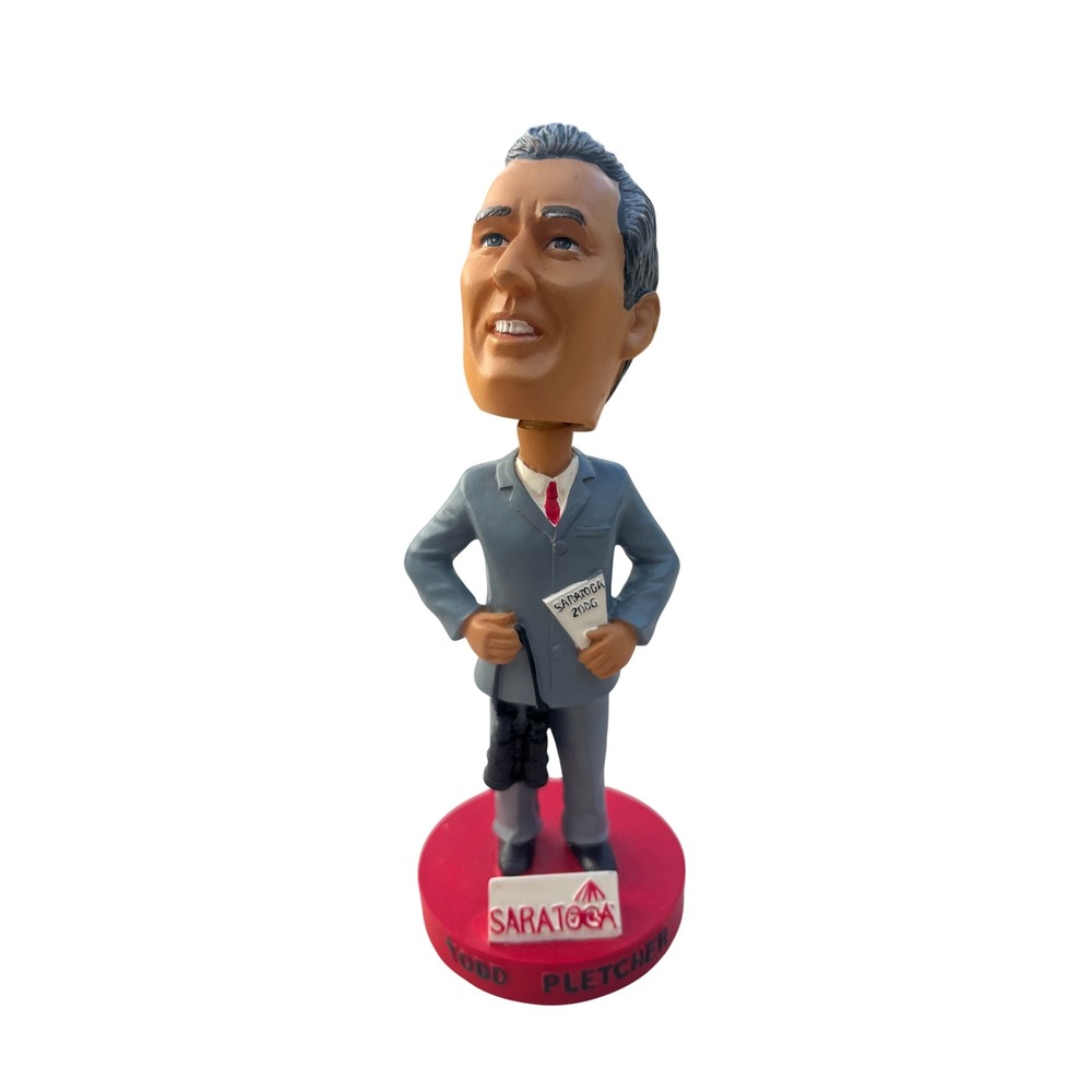 Todd Pletcher Bobblehead Saratoga 2006 Horse Racing Trainer Memorabilia GraySuit